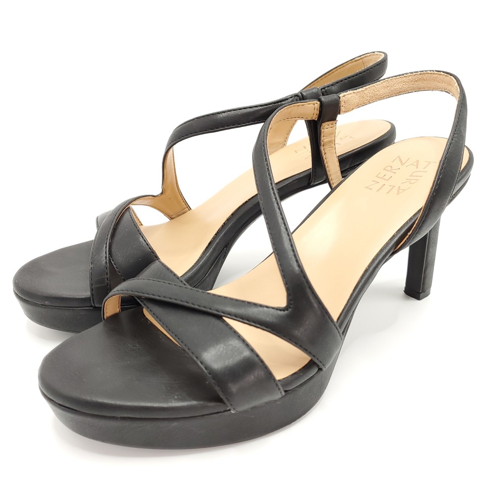 Naturalizer Abby Platform Heeled Slingback Sandals Black Womens Size 7M - Picture 4 of 11